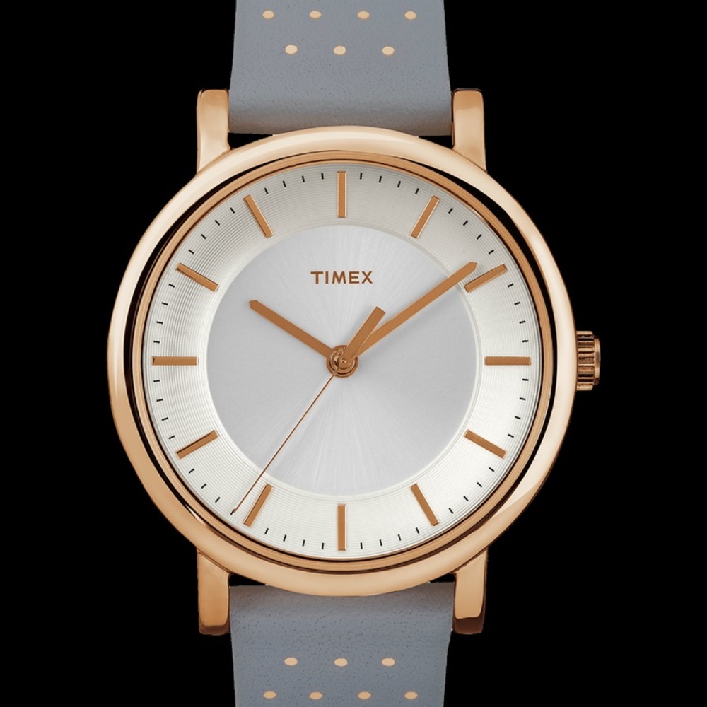 Timex Women's Gold Tone Leather Band Analog Watch